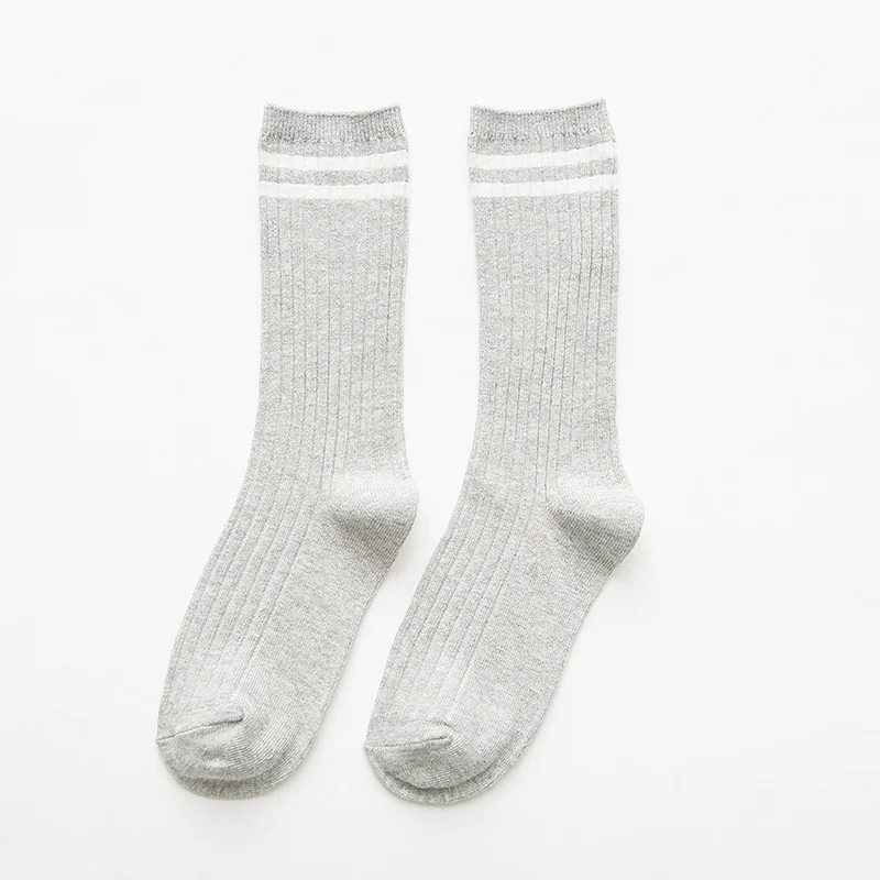 Women Cotton Loose Socks 1pair Knitting Solid Color Breathable