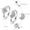 Cremation Jewelry for Ashes Rings Sparkling Sun and Moon Ring Set Memorial Urn Ring for Ashes 3