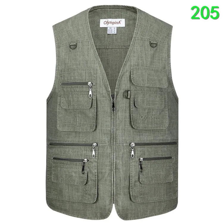 

Мужская Летняя уличная хлопковая жилетка с несколькими карманами, повседневная жилетка для фотосъемки и рыбалки, 2023