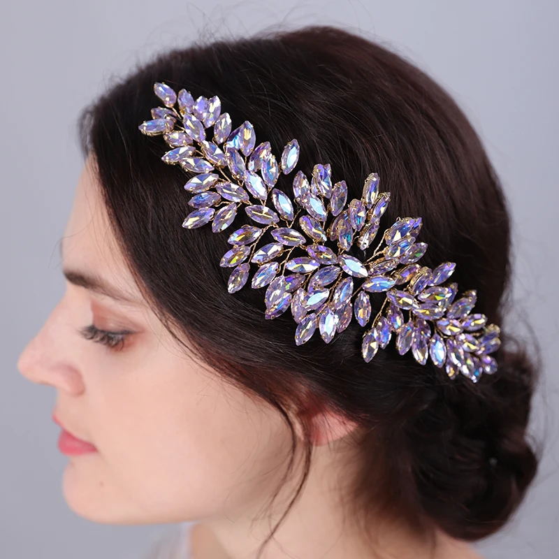 Luxury Rhinestone Bridal Headpiece for Women Headband Fasahion Vintage Handmade Wedding Hair Accessories Bridesmaid Headdress