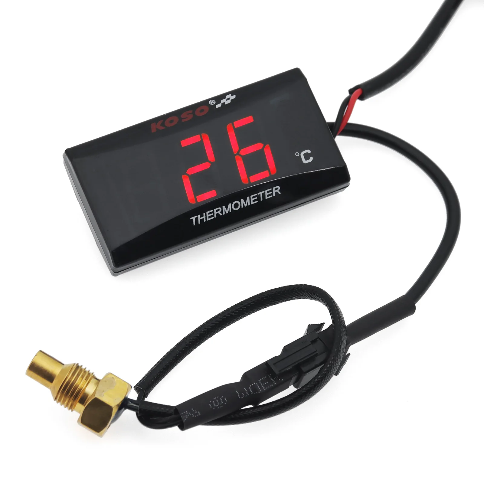 Temperature Meter Motorcycle Water thermometerGauge For KOSO 0~120&deg;C Monitor Red Blue Indicator With Sensors Adapter 16 18 22mm