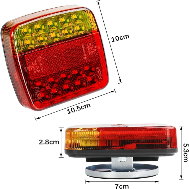  Yuanjoy feux remorque sans fil magnétique feu arrière remorque  wireless bluetooth led 12v rechargeable, approuvé E-mark, étanche