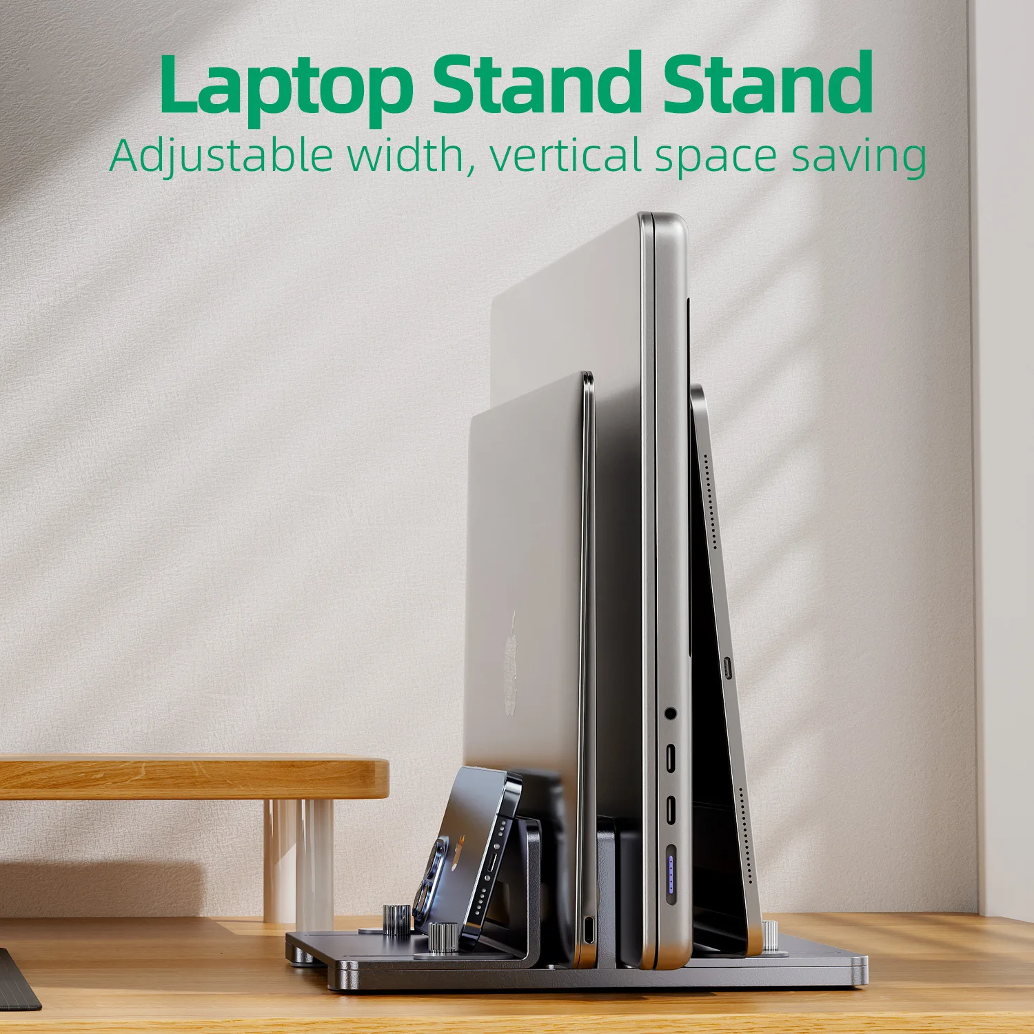 Vertical Laptop Stand For MacBook Air Pro Slots Aluminum Notebook Stand For MacBook Pro Tablet IPad Phone Holder