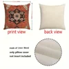 4PCS  Pillow Covers 18x18 Inch, Carpet Pattern Throw Pillows Case, Orange Red Ethnic Design Outdoor Decorative Square Linen Farm 3