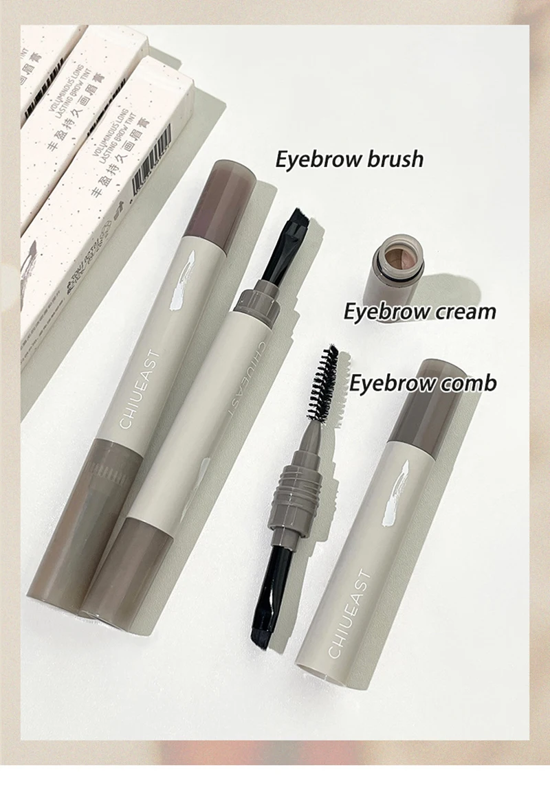 Description Picture 2 of itemEyebrow Dye Pencil Waterproof Long Lasting Black Brown Pigment Enhancers Cream Brush Natural Wild Shade Eyebrow Eyeliner Makeup