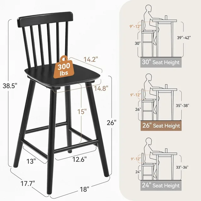 Windsor Wooden Bar Stools 2