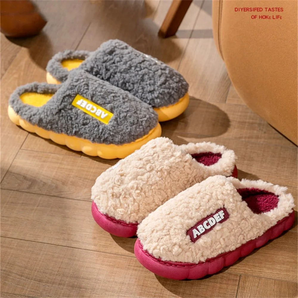 Couple Winter Toe Wrap Warm Cotton Slippers Indoor Fashion Solid Thick Soft Sole Slides Men Women Floor Flat Home Non-slip Shoes 3