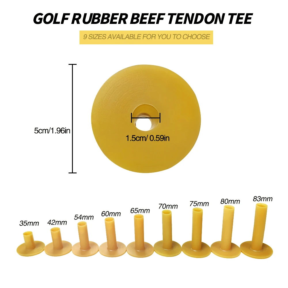 Description Picture 6 of item35/42/54/60/65/70/75/80/83mm Rubber Material Golf Tee Durable Frame Golf Automatic Bending Widening Base Ball Tee Accessories