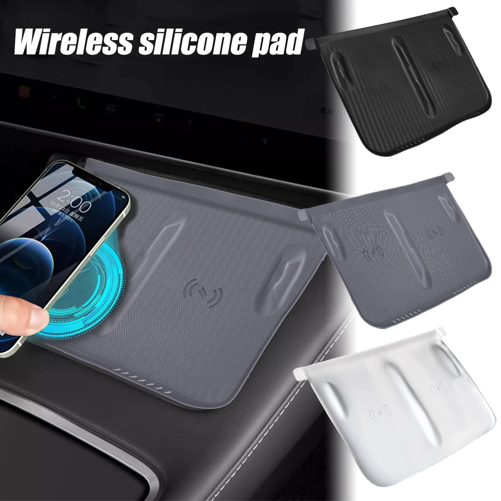 

For Tesla ModelY/3 Center Console Non-slip Silicone Mat Cell Phone Holder Non-slip Dust Mat Protective Cover Car Accessories
