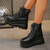 Punk Style Platform Ankle Boots - Gothic Rock Metal Decor Booties