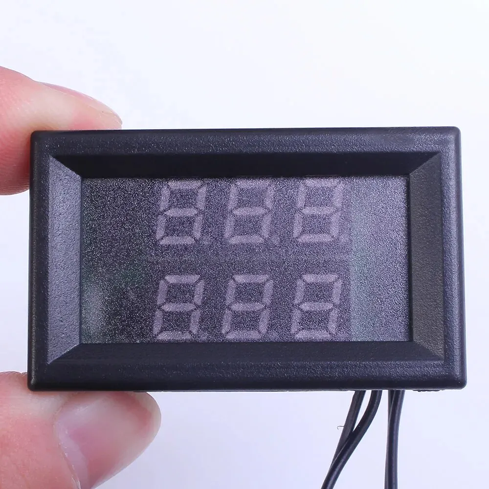 미니 LED 듀얼 디스플레이 디지털 온도 센서, NTC 방수 금속 프로브 온도 테스터, DC 4V 28V, 0.28 인치