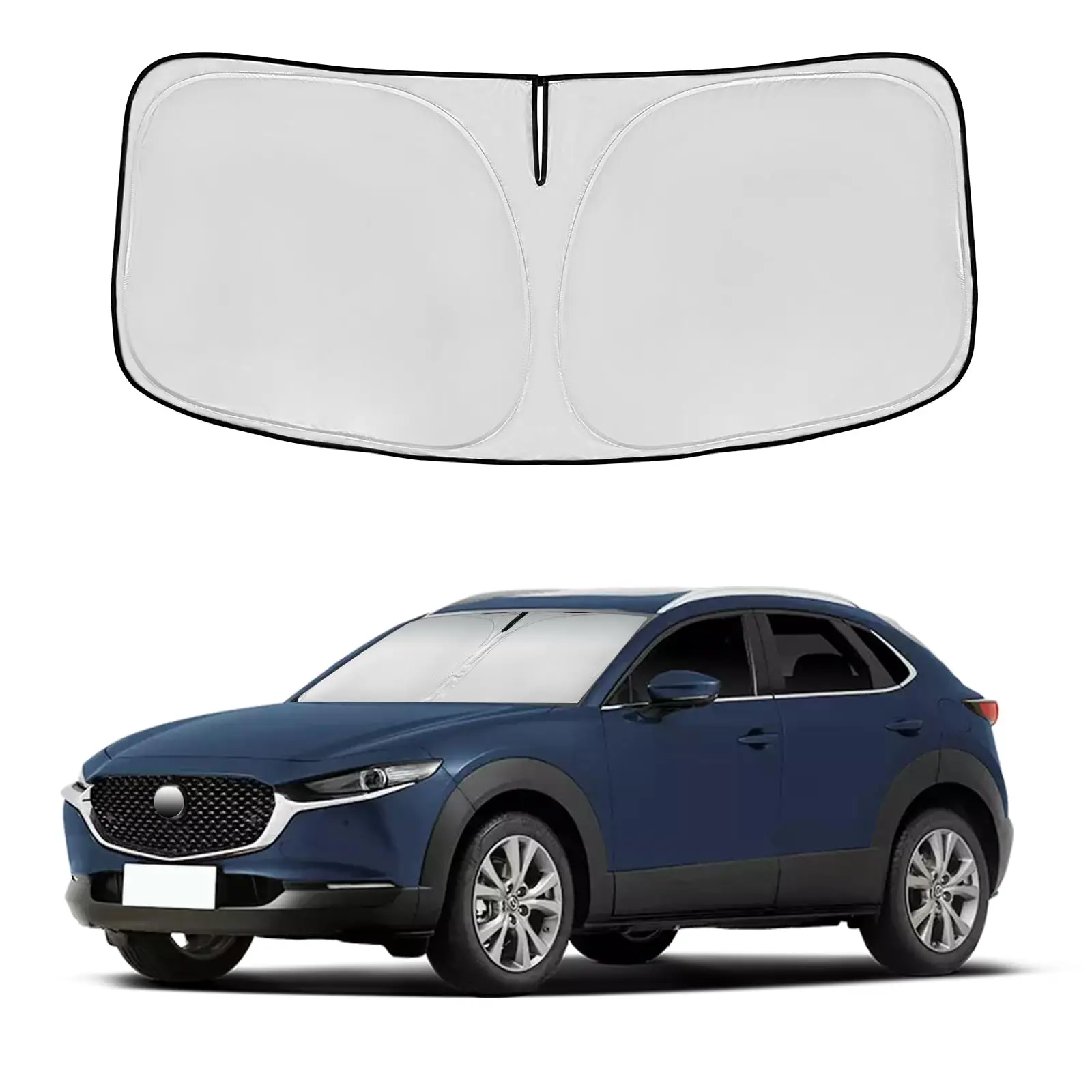 Car Windshield Sun Shade Car Windshield Sunshade Car Sun Shade Car Sun Visor For Mazda CX-30-2025 Double-layer 240T front curtain windshield visor blocks UV rays Summer Auto Accessory