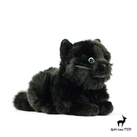 Black Cat High Fidelity Anime Cute Plushie Black Panther Plush Toys Lifelike Animals Simulation Stuffed Doll Kawai Toy Gifts Kid 1