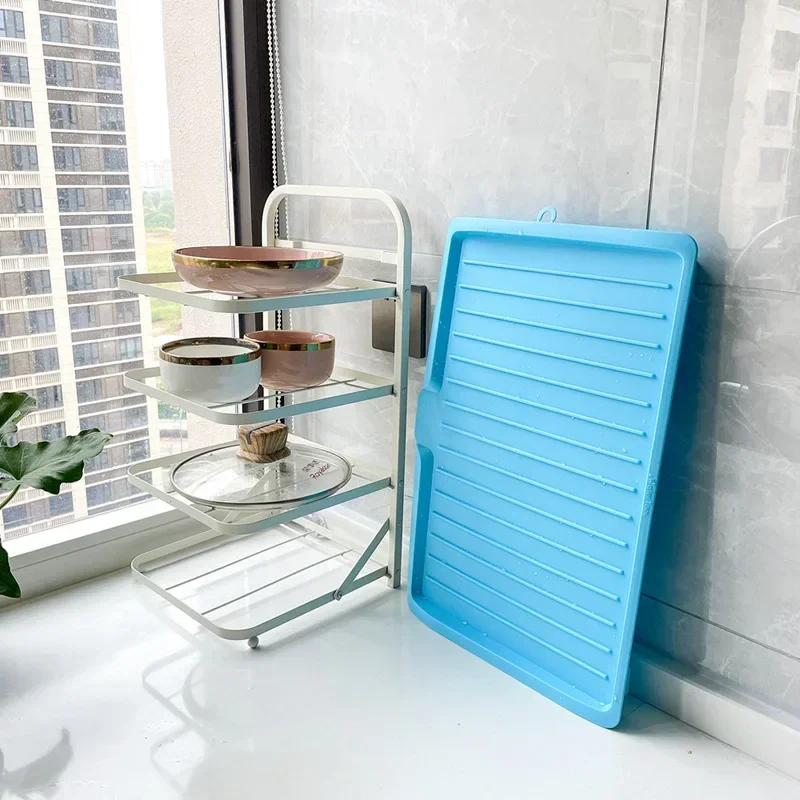 Tableware Drain Rack Multi-functional Plastic Drain Tray Fruit Vegetable Tray Countertop Bowl and Chopsticks Storage Rack storage tray kitchen tray water tray