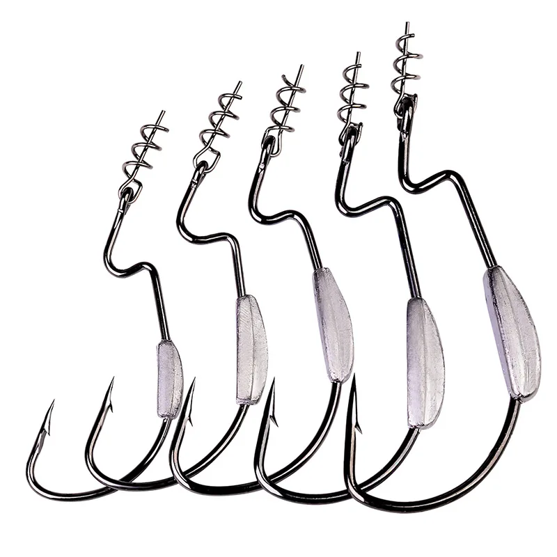 5pcs/lot Weighted Fishing Hook 2g 2.5g 3g 5g 7g Barbed Lead Hook High  Carbon Steel Jig Head Hook for Soft Lure