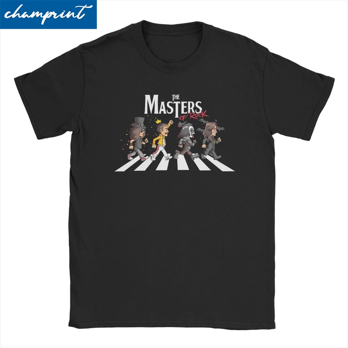 

The Masters Of Rock Freddys Mercury Gene Simmons Ozzy Osbourne Slash T-Shirts for Metal Music Crazy Cotton Tees T Shirt Clothing