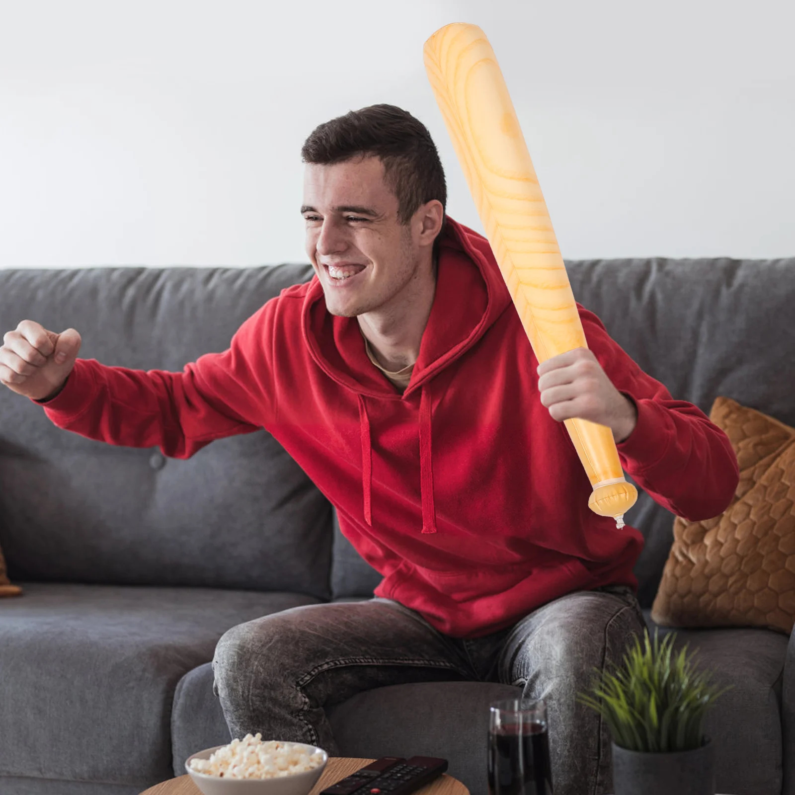 Inflatable Baseball Bat Toy Pvc Wood Grain Design Safe Reliable Lightweight Portable Team Sports Baseballs Softballs