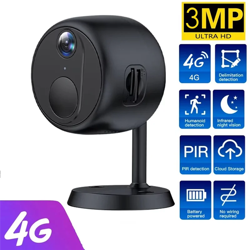 L22A-OKAM Mini 4G 3MP Camera SIM Card Video Camcorder Security Monitor Surveillance Night Vision Smart Home Remote Cam_voghion.com