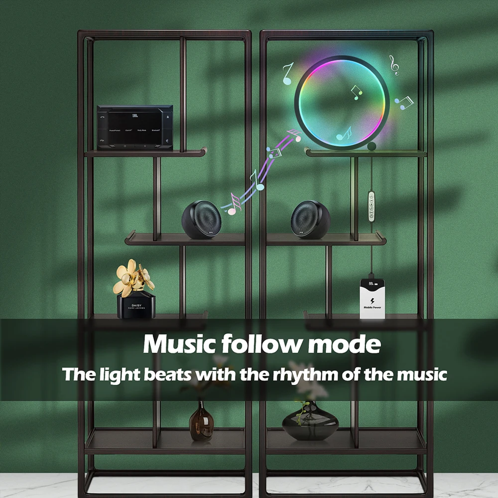 led natlys RGB skrivebordslampe APP musik rytme atmosfære lys fjernbetjening dæmpning spil skrivebord soveværelse bar live udsendelse_voghion.com