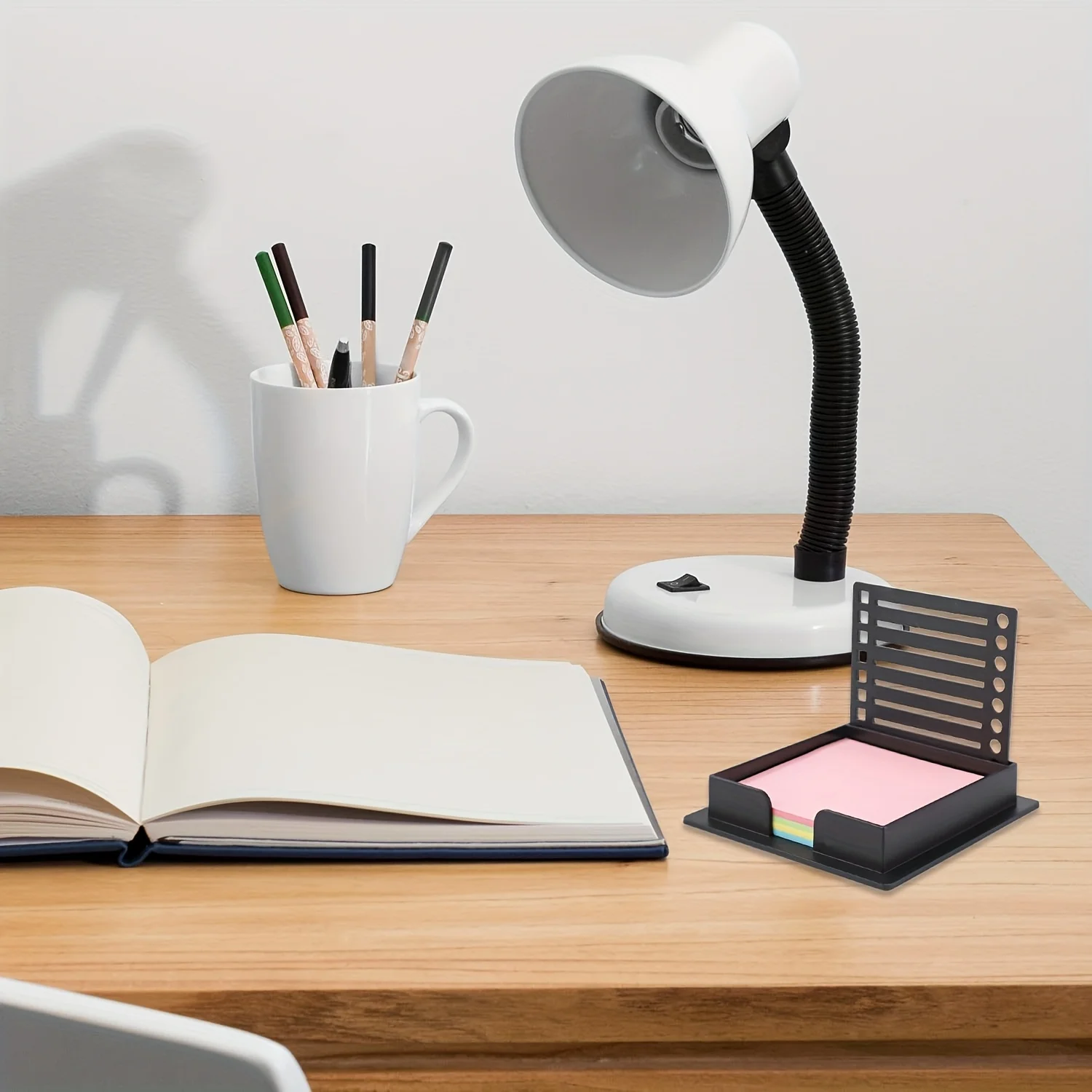 Sticky Notes Holder with Stylish Stencil and Dispenser