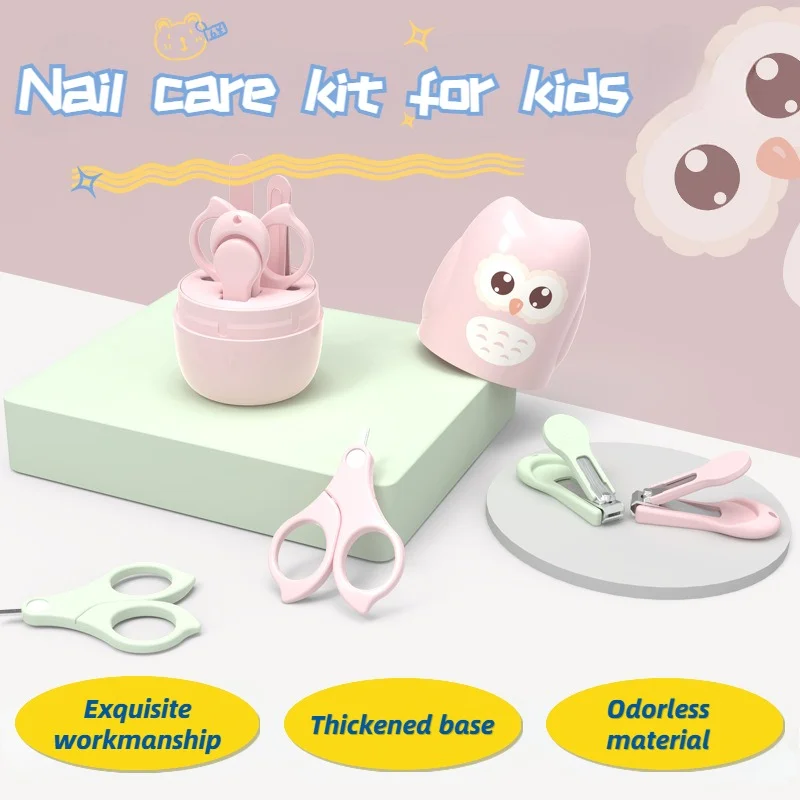 Newborn Baby Nail Scissor Care Tool Kid Safe Portable Clipper Trimmer Tweezer with Box Children Manicure Kit