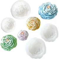 3D Peony Candle Silicone Mold DIY Relief Flower Soap Resin Plaster Mould Home Decor Chocolate Cake Ice Baking Making Tool Gifts 4