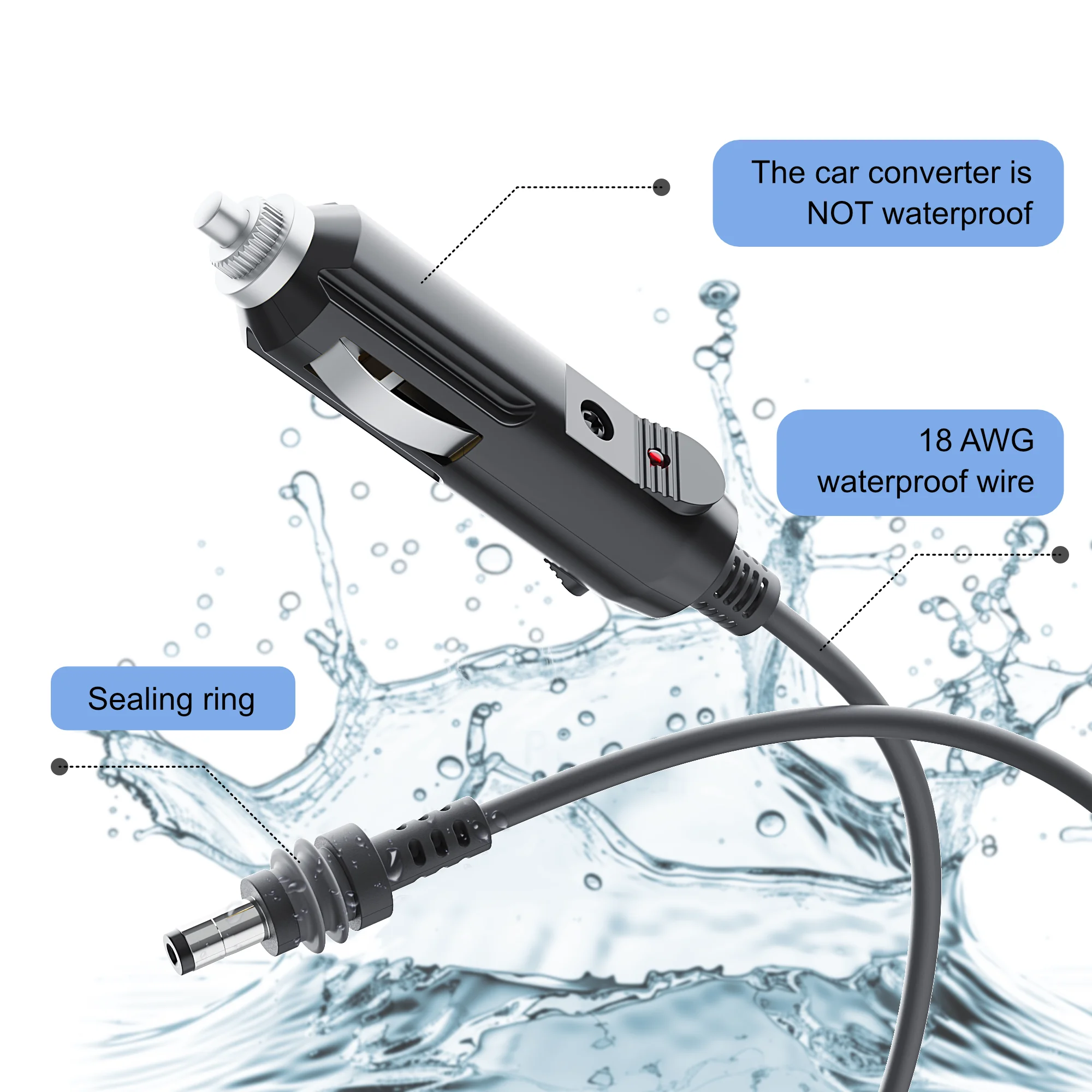 18AWG Car Charger To DC Power CableFor Starlink Mini For SPX MINI Cord Direct to Cigarette 12V-24V Adapter DC Male to Lighter