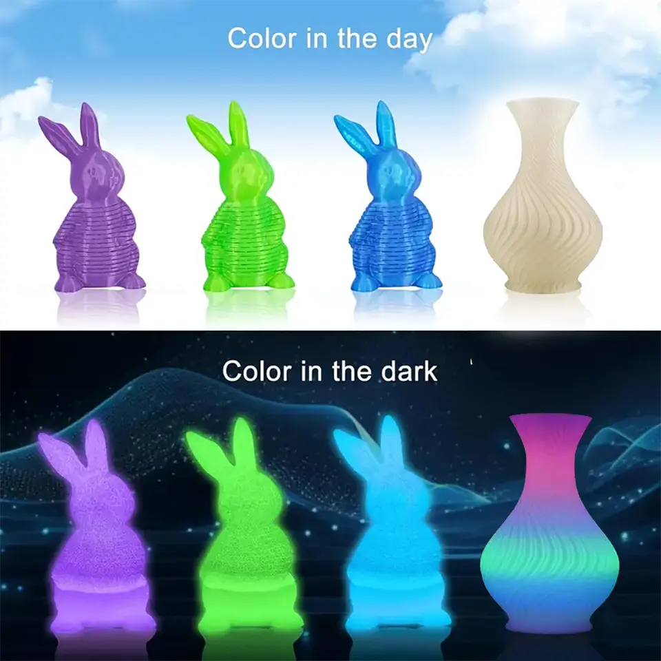 DIY Christmas Gift, 1.75mm PLA Luminous 3D Printer Filament, 200g(0.44L）Spool, Glow in the Dark, for Most FDM Printers image 5