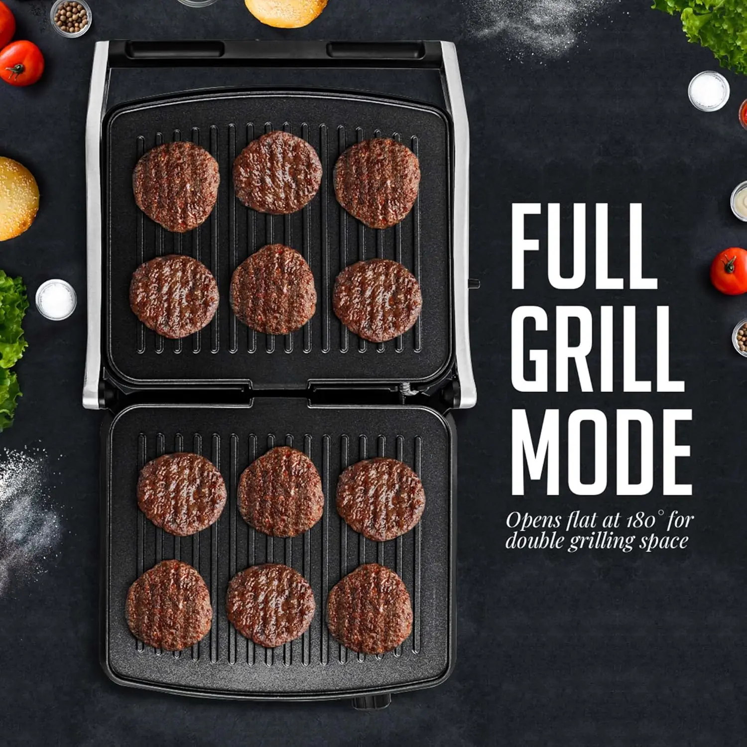 Electric Panini Press Sandwich Maker, 1500W Indoor Grill with Non-Stick Coated Plates, Temperature Control & Removable Drip Tray 2