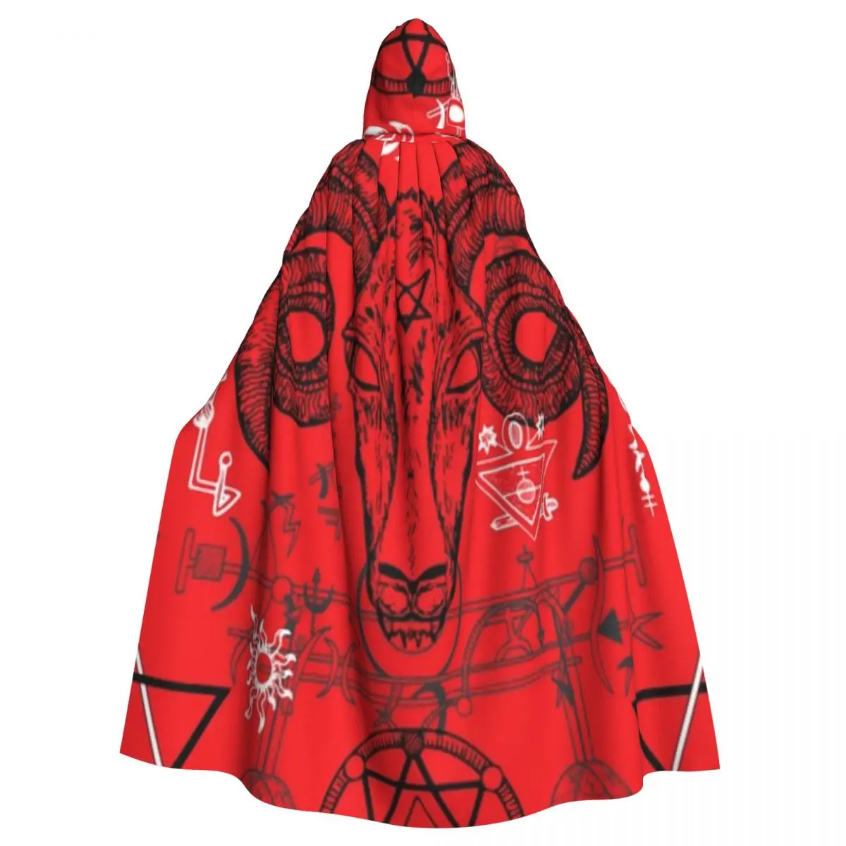 

Unisex Adult Devil And Death Symbols Cloak with Hood Long Witch Costume Cosplay