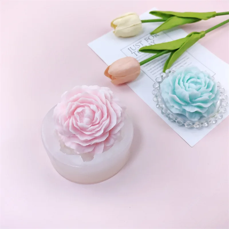 Description Picture 5 of item3D Large Peony Silicone Candle Mold Valentine's Day DIY Flower Aromatherapy Plaster Resin Silicone Mold Soap Making Supplies