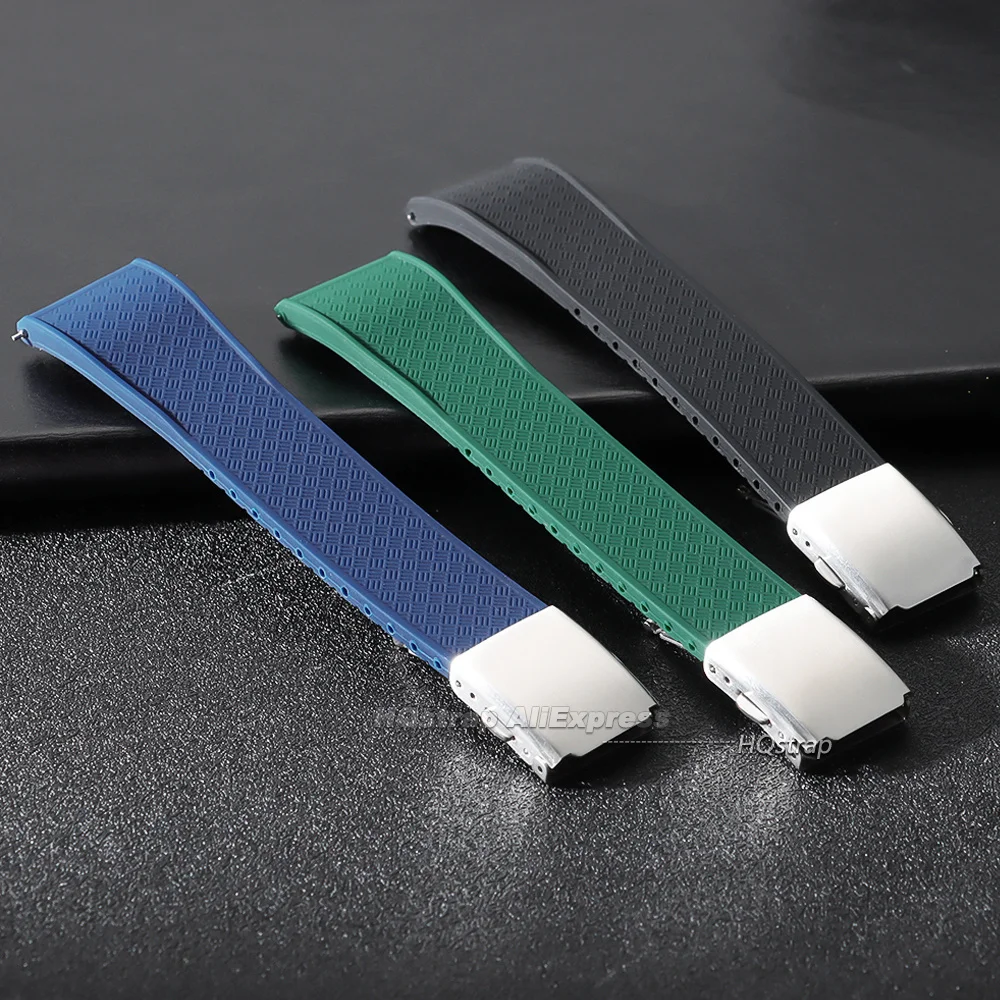 Deluxe Silicone Quick Release Waterproof Watch Strap with Universal Folding Buckle