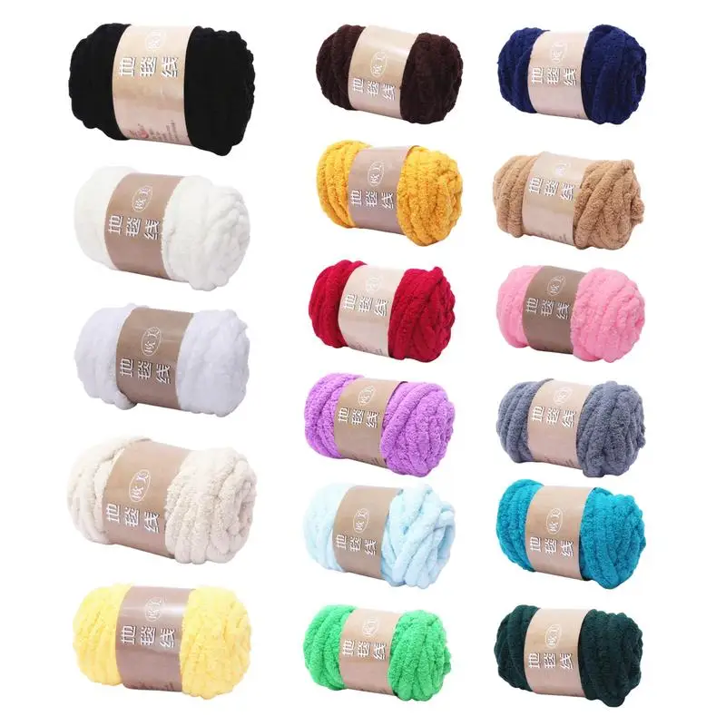 

Chenille Crochet Blanket Yarn Wool Balls Fuzzy Polyester soft Yarn For Crocheting DIY hand sewing crafts for scarves hats