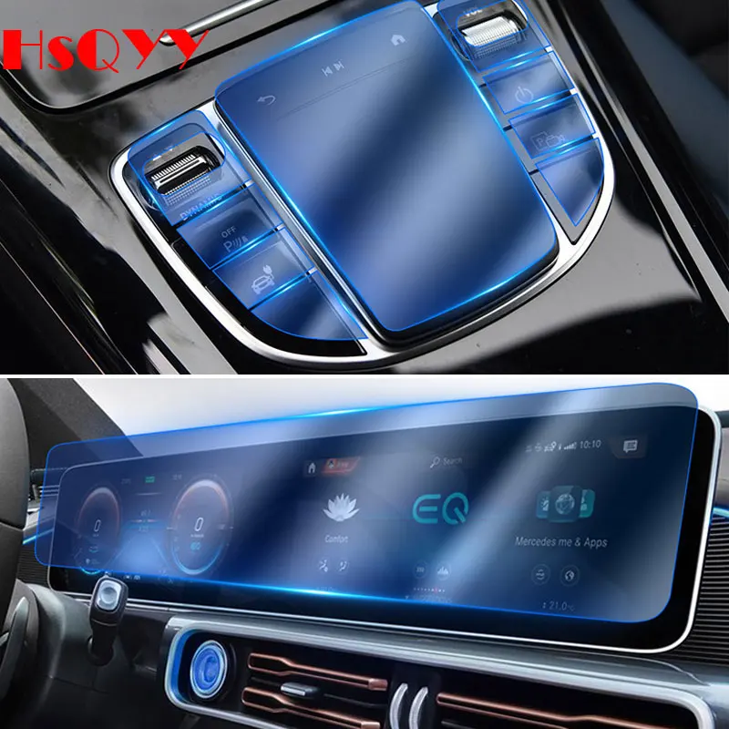 

For Mercedes Benz EQC 350 400 2020+ Car Interior Center console Transparent TPU Protective film Anti-scratch Accessorie Refit