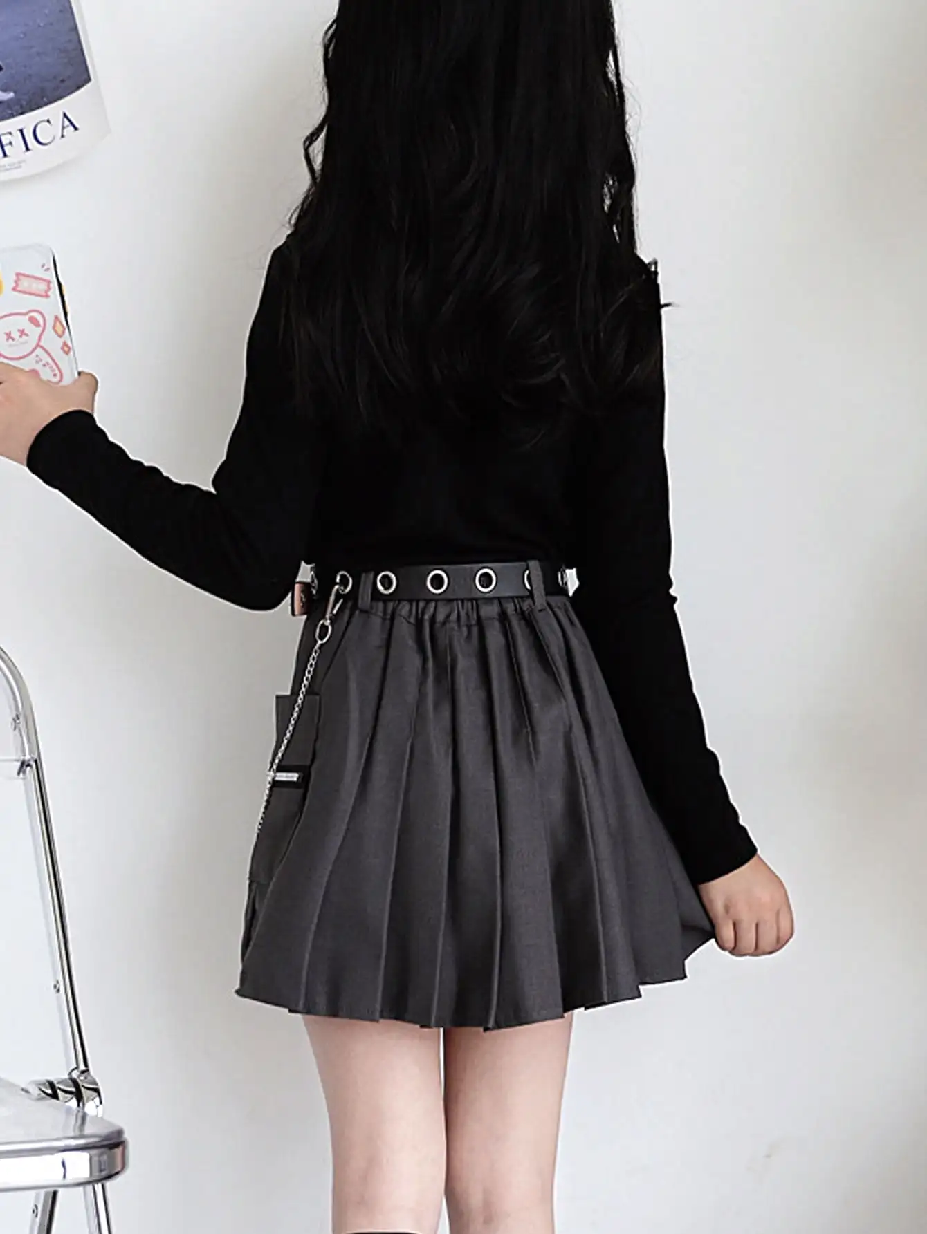 1 girls round buckle chain belt