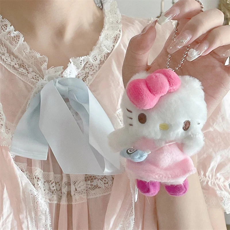 

Sanrio Hello Kitty Cute Cartoon Plush Doll Backpack Pendant Messenger Bags Modelling Kawaii Fluffy Stuffed Toy Keychain Kid Gift