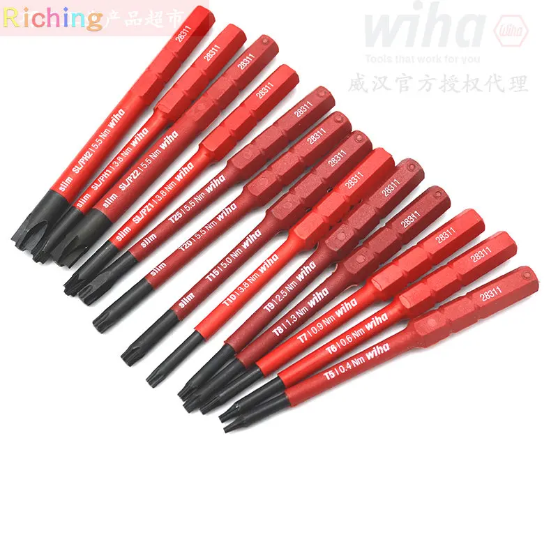 Wiha Screwdriver Torx 6pcs SlimFix T8 To T25 Heads 1000v VDE Electrician  36558