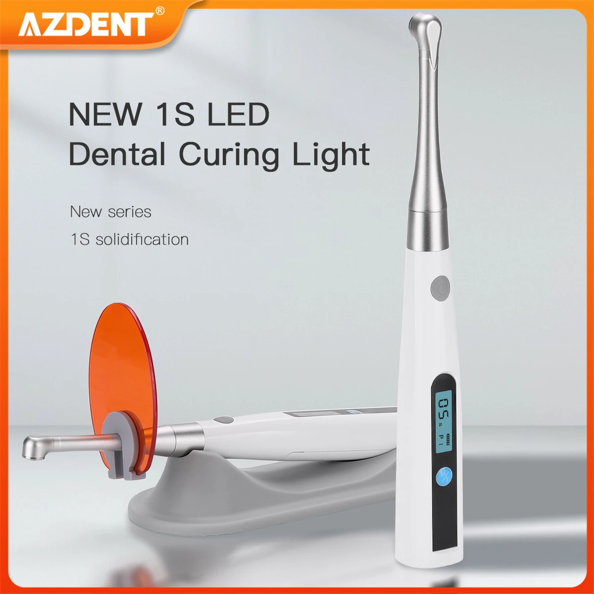 

AZDENT Dental Curing Light LED Lamp Cordless 1S Cure 360° Metal Head 800-1400mw/cm² 3 Modes 100-240V Dentistry Instrument Tool