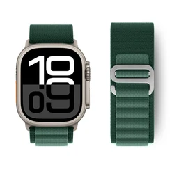 Premium Alpine Loop Watch Strap Bracelet - Sleek and Durable Design for 40 41 42(S10 S11) mm (Deep Green)