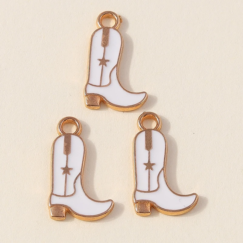 Leslie 10 Stück hübsche Mädchen-Cowboystiefel und Hut-Charms-Anhänger für Schmuckherstellung, Halskette, Ohrringe, DIY, Cowgirl-Hut-Charm, Geschenke – Detail 19