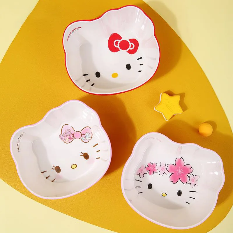 

Sanrio Children Tableware Modeling Melamine Supplementary Food Bowl Originality Kawaii Falling Resistance and Heat Insulation