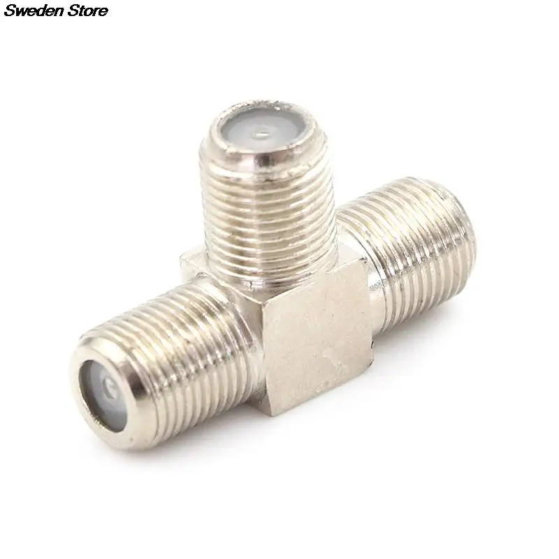 

1PC TV Aerial Freeview Virgin Media Silver Socket T Thread F Splitter Adaptor Cable RF Brass SMA Adapter Connector