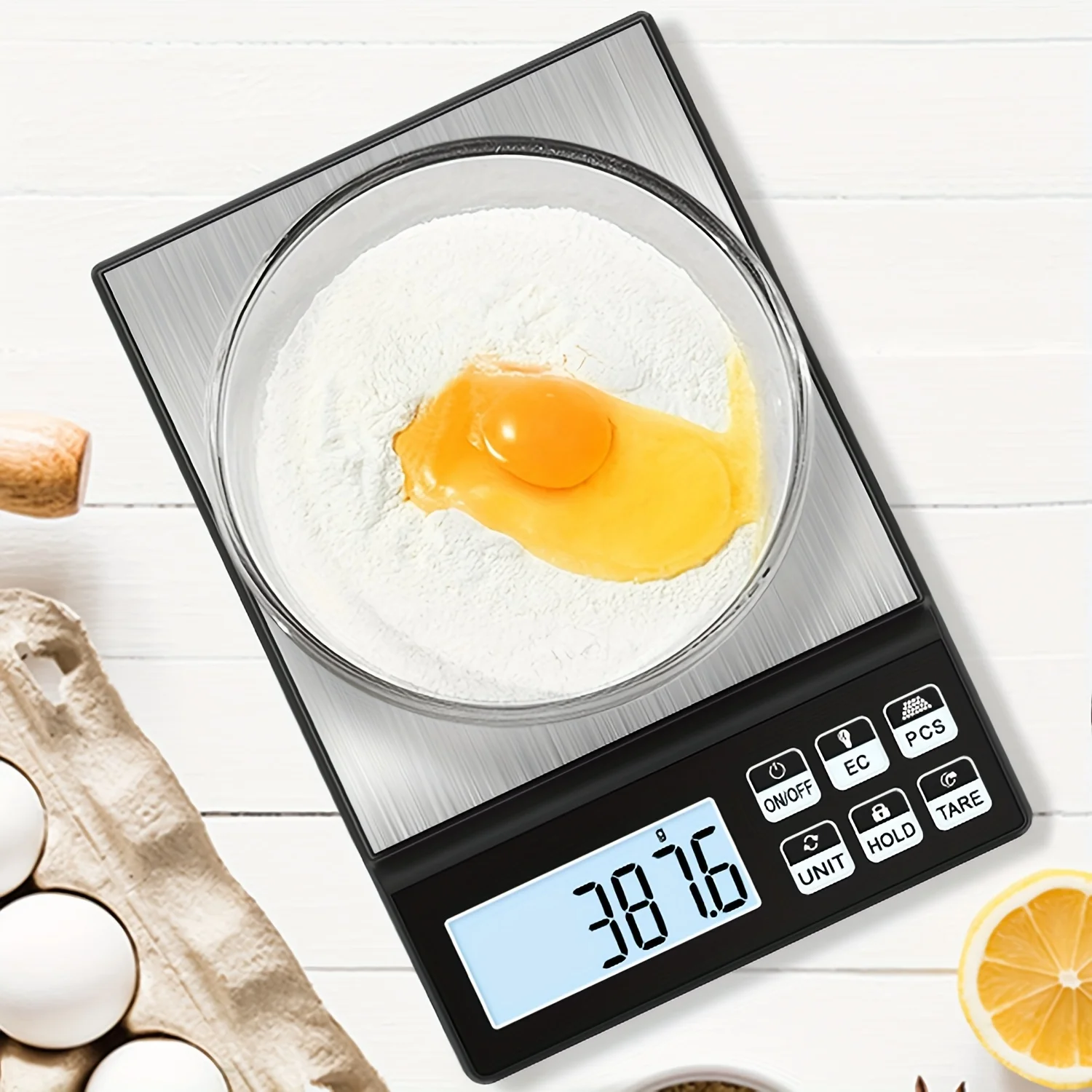 11.02 lb/0.1 g Stainless Steel Digital Kitchen Scales Accurate Weighing ...