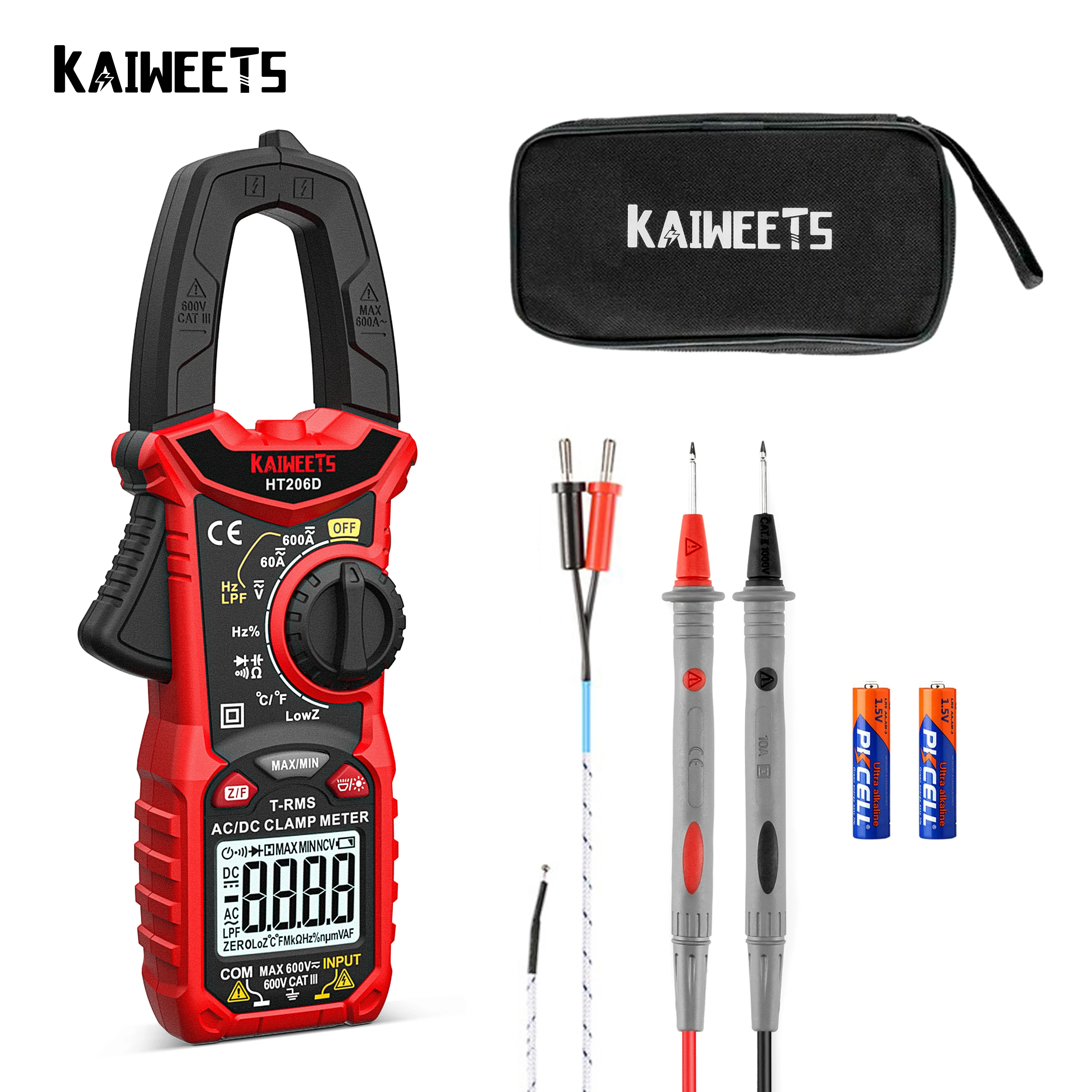 Kaiweets Ac Dc Digital Clamp Meter Multimeter Pinza Amperimetrica True Rms High Precision