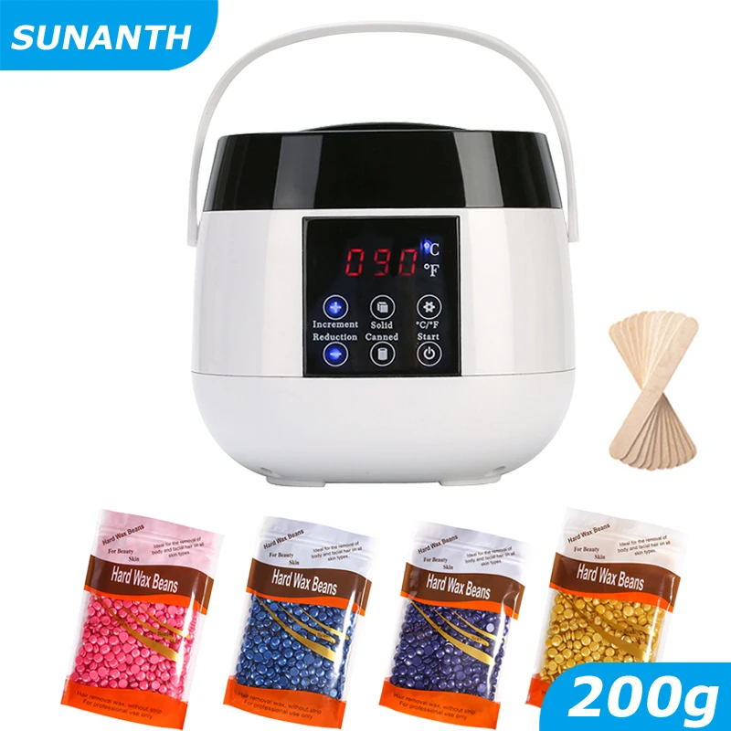 Wax Heater Warmer Hair Removal Machine For Hand Foot Body SPA Epilator Paraffin Wax Pot +Wax Beans + Wood Sticks Melting Pot