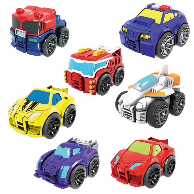 Cartoon Transformation Robot Deformed Mini Cars Robot Rescue Bots Car  Creative Learning Diy Robot Deformation Kids Gifts
