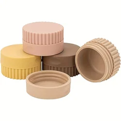 Set of 4 Mini Leakproof Silicone Travel Jars (20ml) - Refillable Cream & Lotion Containers (4pcs)