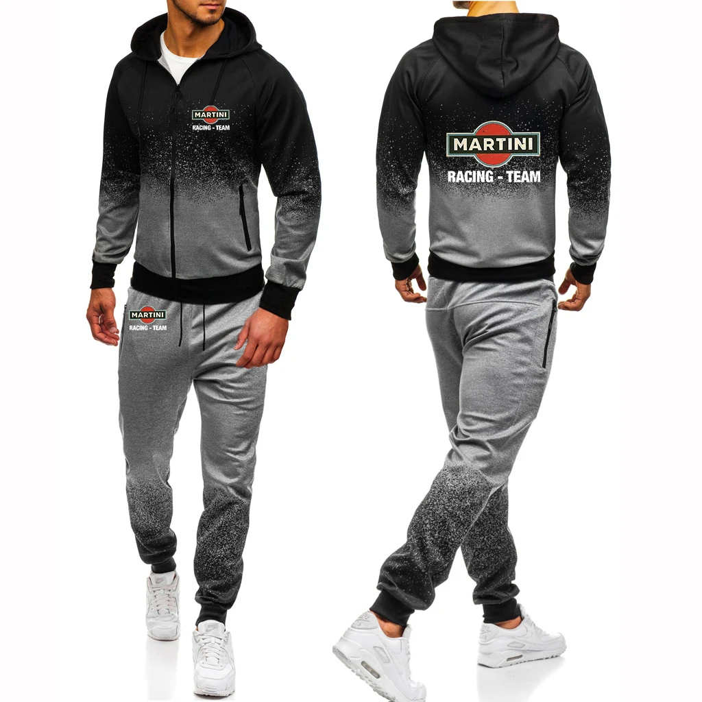 2023 men's new Martini Racing printing suit Harajuku jacket sports suit hip-hop men's gradient hoodie men's suit