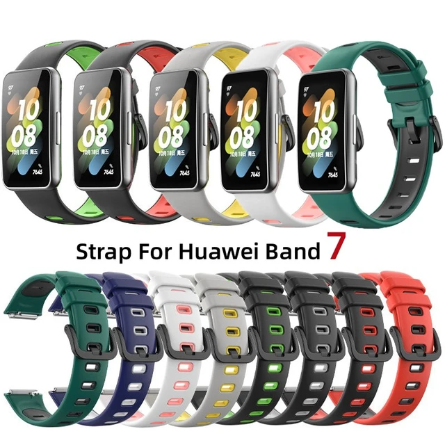 For Huawei Watch Band 7 Silicone Replacement Strap Smartwatch Accessories  Double Color Watchband for Huawei Band