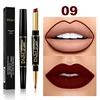 2 In 1 Matte Lipstick Pencil Double Head Lip Liner Pen Red Nude Long Lasting Waterproof Lady Charming Lip Pencil Makeup Tools